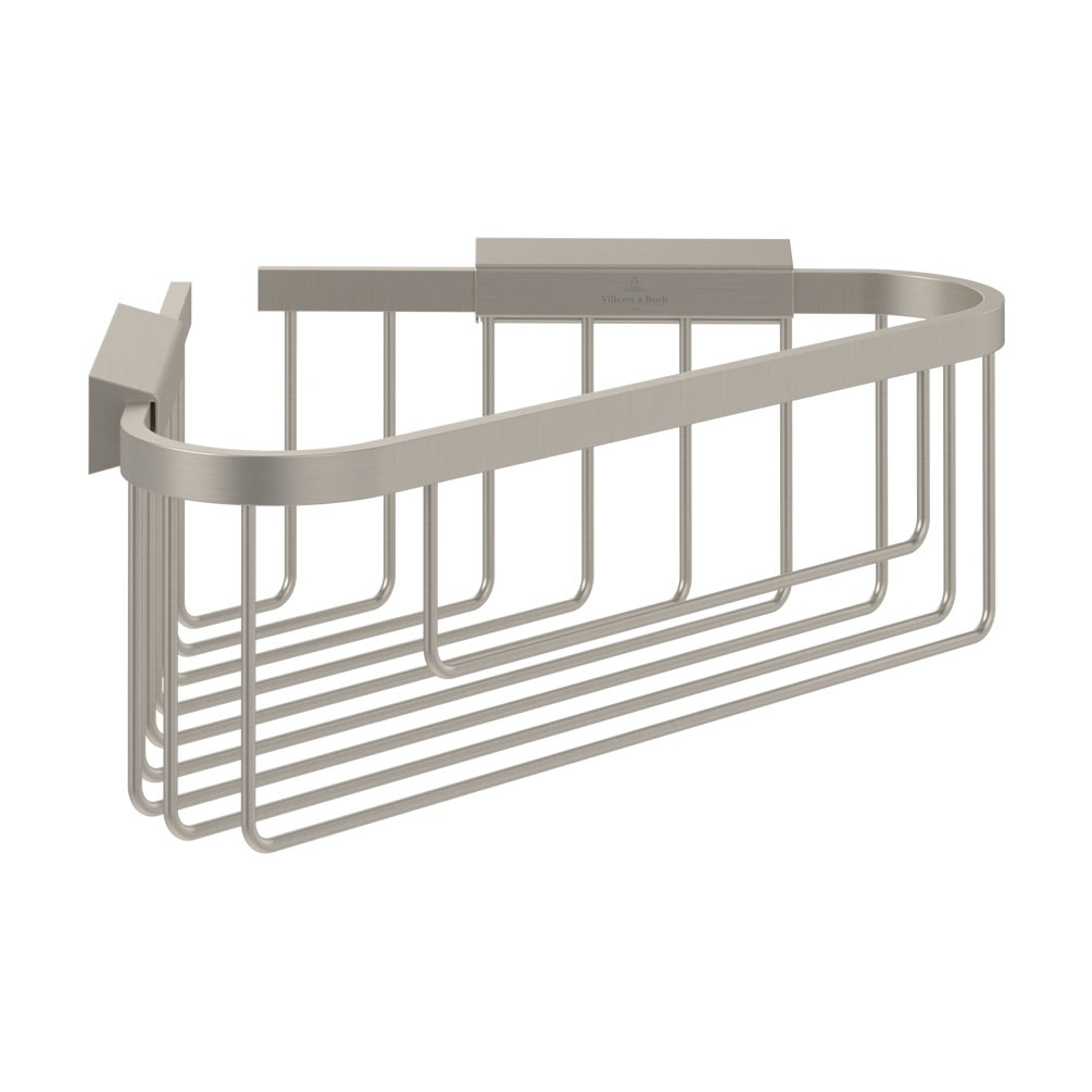 Cutout image of Villeroy & Boch Elements Tender Brushed Nickel Corner Soap Basket